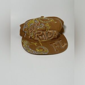 Flo Rida Cursedi Gold Embroidered Fitted Cap Hat Size X-Large